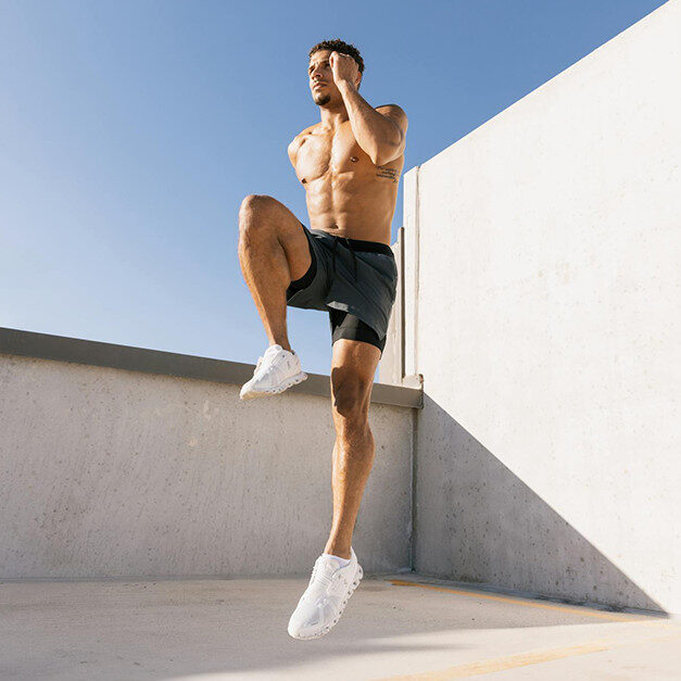 Man exercising as part of a knee rehabilitation and sports medicine program at IntegraMed in Palm Beach.