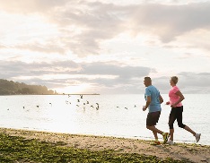 An active couple recovering from total joint replacement in Boynton Beach.